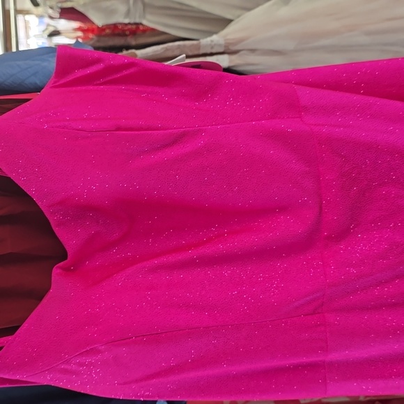 Stretch Sparkle Fuchsia Prom Dress - Picture 2 of 7